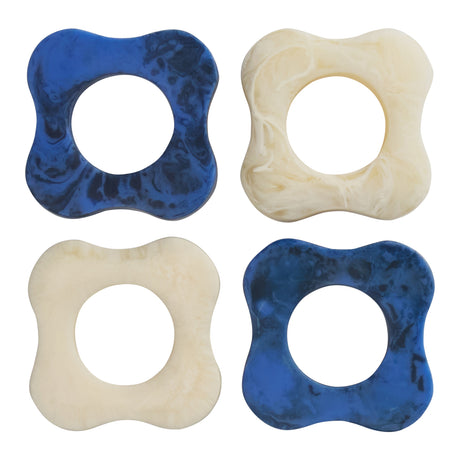 Paola Napkin Ring Set of 4 - Pearl-Azure