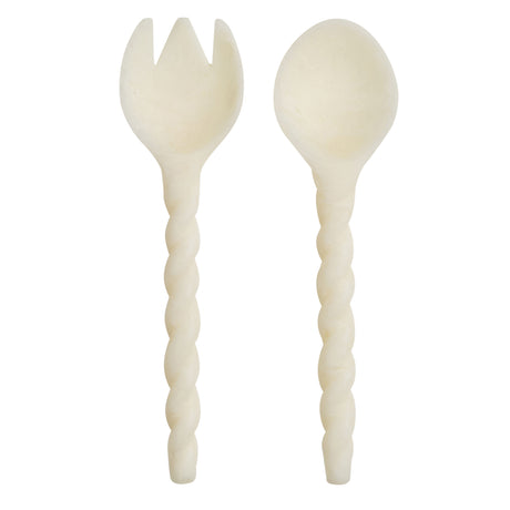 Rose Salad Servers - Pearl