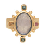 Rambagh Ring - Labradorite + Tourmaline