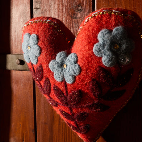 Sadie Felt Heart Door Decoration