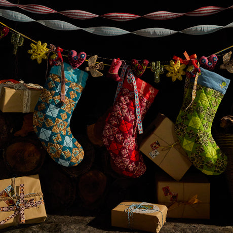 Magnolia Patchwork Stocking - Cactus Green