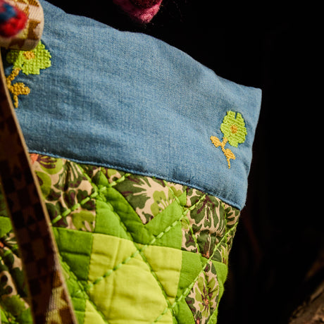 Magnolia Patchwork Stocking - Cactus Green