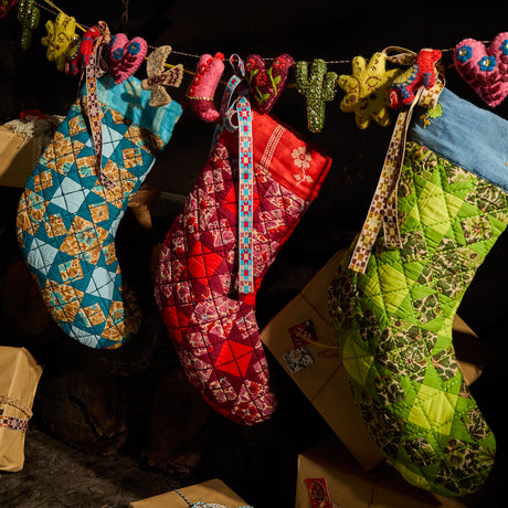 Magnolia Patchwork Stocking - Cactus Green