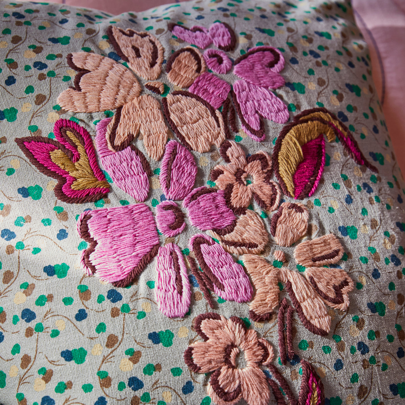 Sage X Clare Celeste Collection Andie Embroidered Cushion