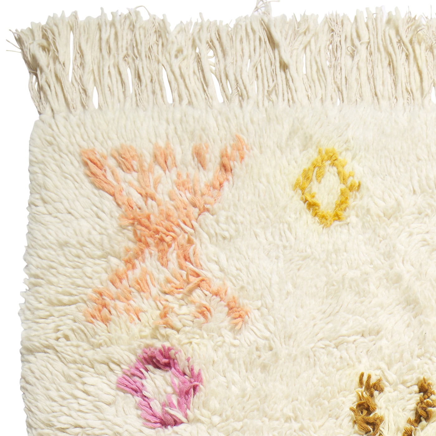 juno beni rug with fringe detail close up