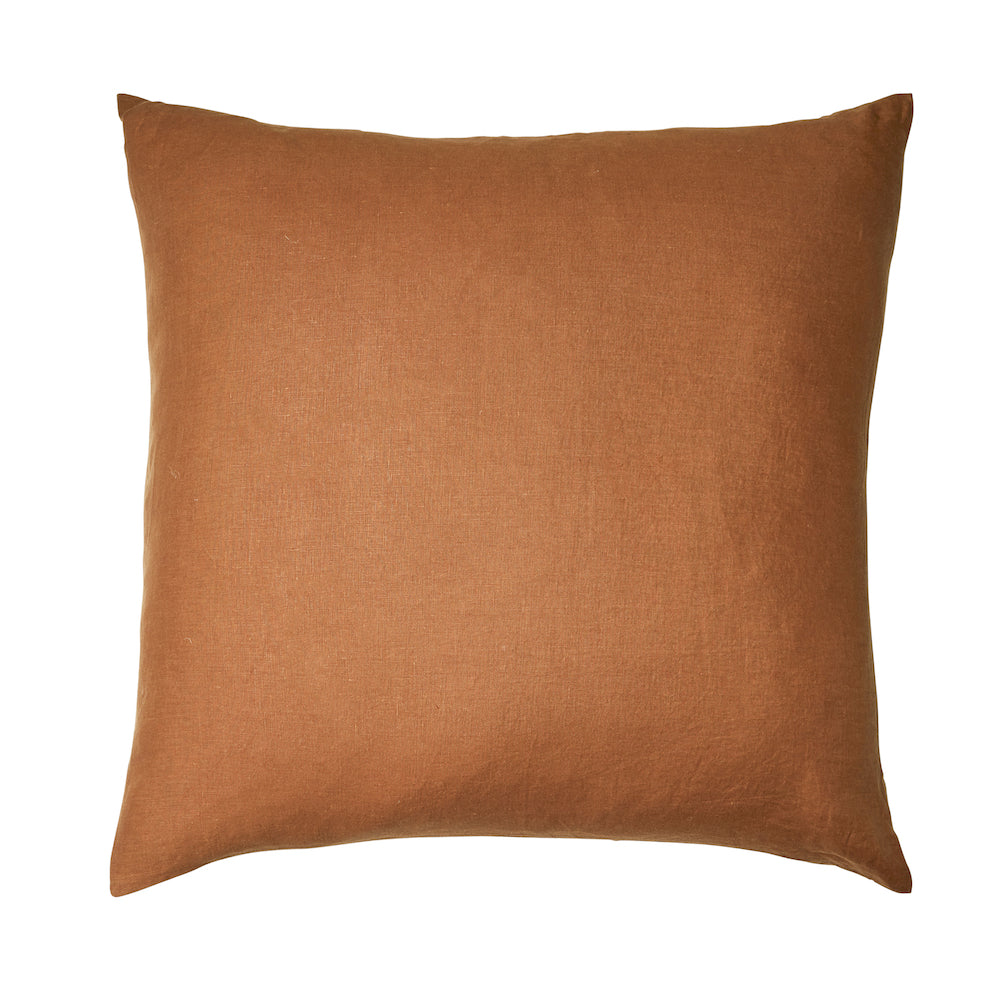 Linen Euro Pillowcase Set Tobacco