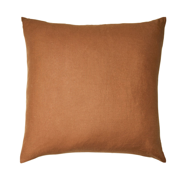 Linen Euro Pillowcase Set Tobacco