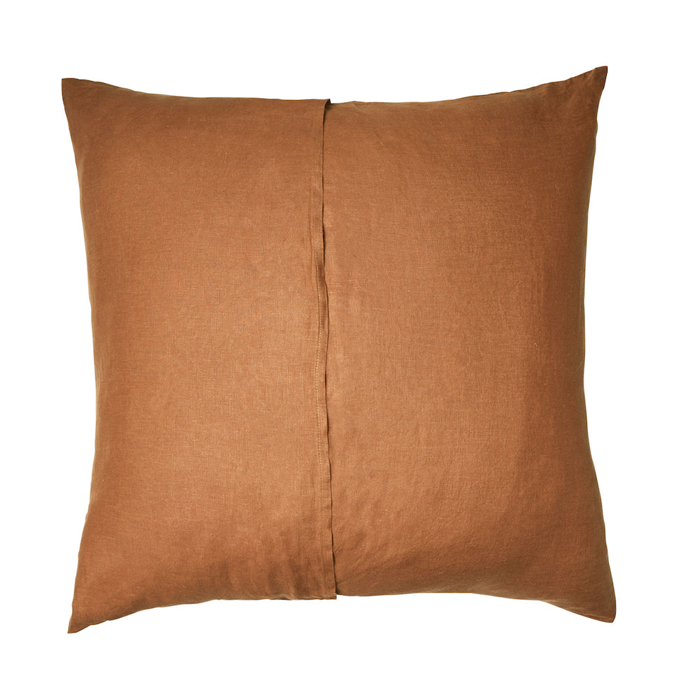 Linen Euro Pillowcase Set Tobacco