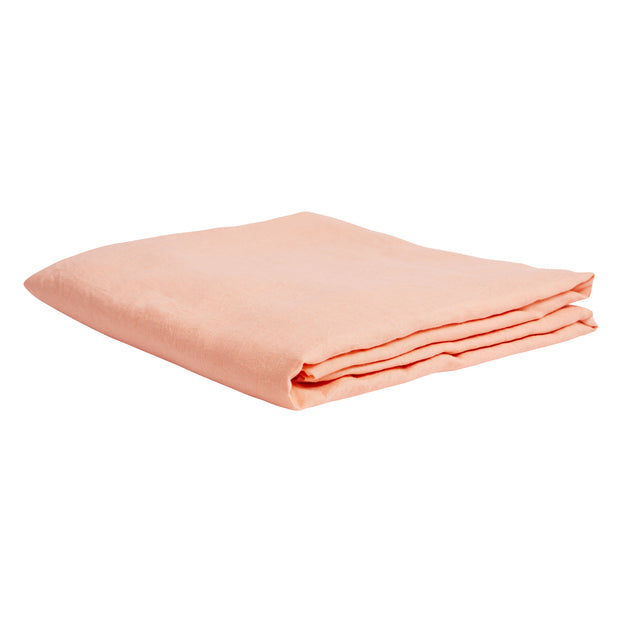 Peach Puff French Flax Linen Flat Sheet