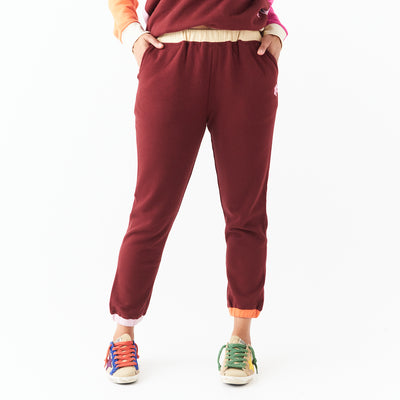 Sage x Clare Celeste Collection Reagan Cotton Trackpant Rosewood