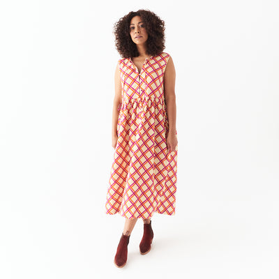 Sage x Clare Celeste Collection Romy Check Dress