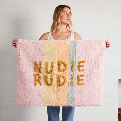Tula Nudie Bath Mat - Bubblegum Stripe