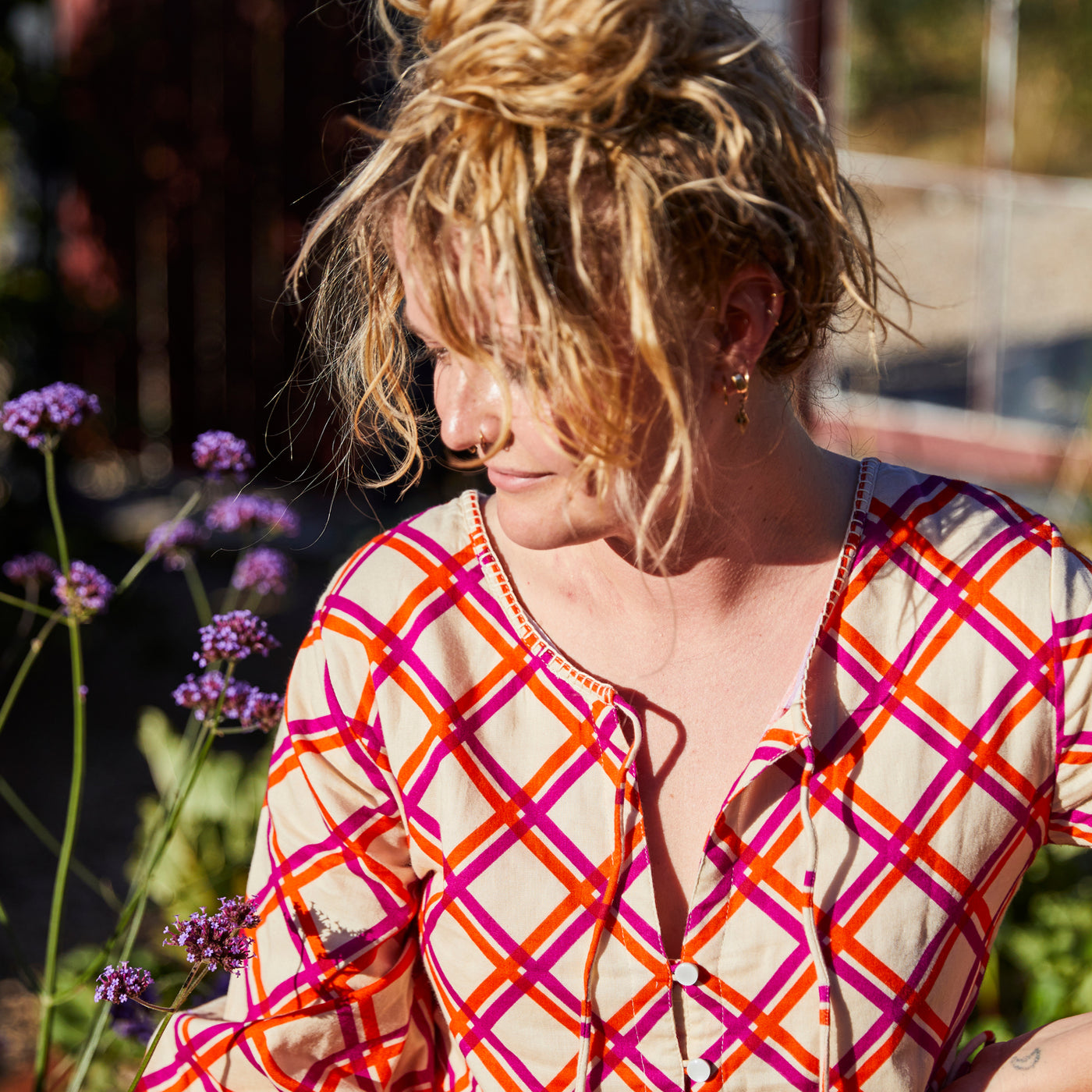 Sage x Clare Celeste Collection Tabatha Check Dress