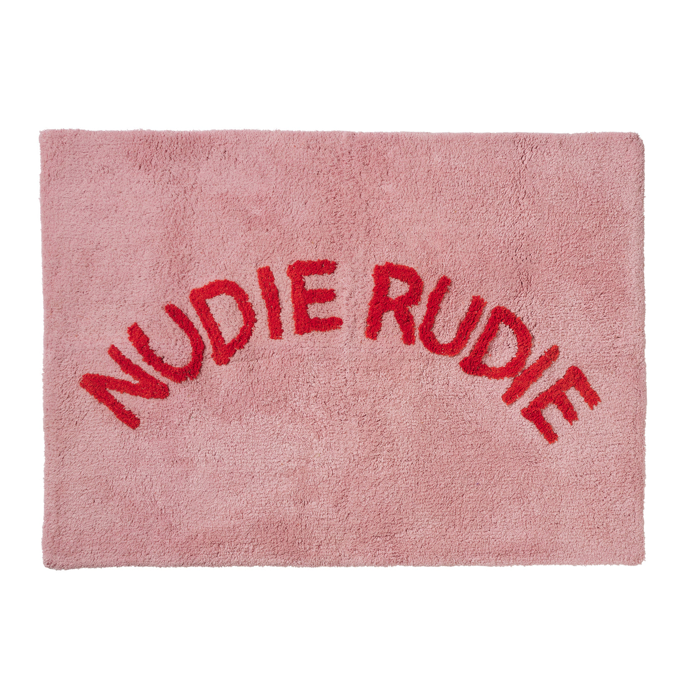 Tula hand tufted nudie rudie bath mat in lilac and red