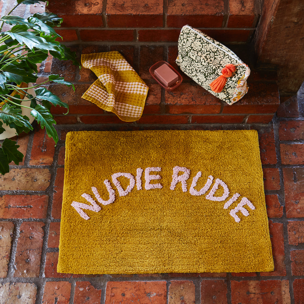 Tula Nudie Rudie Cotton Bath Mat Pear Green Sage x Clare