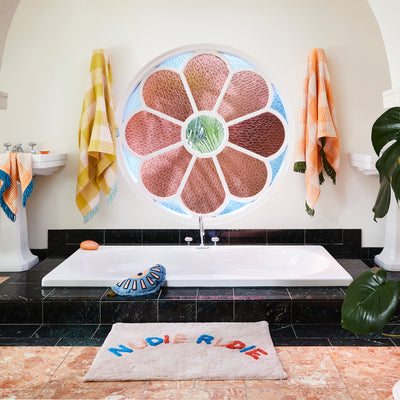 Tula nudie rudie cotton tufted bath mat in multicolour 