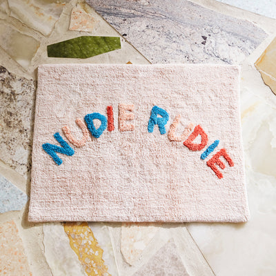 Tula nudie rudie cotton tufted bath mat in multicolour 