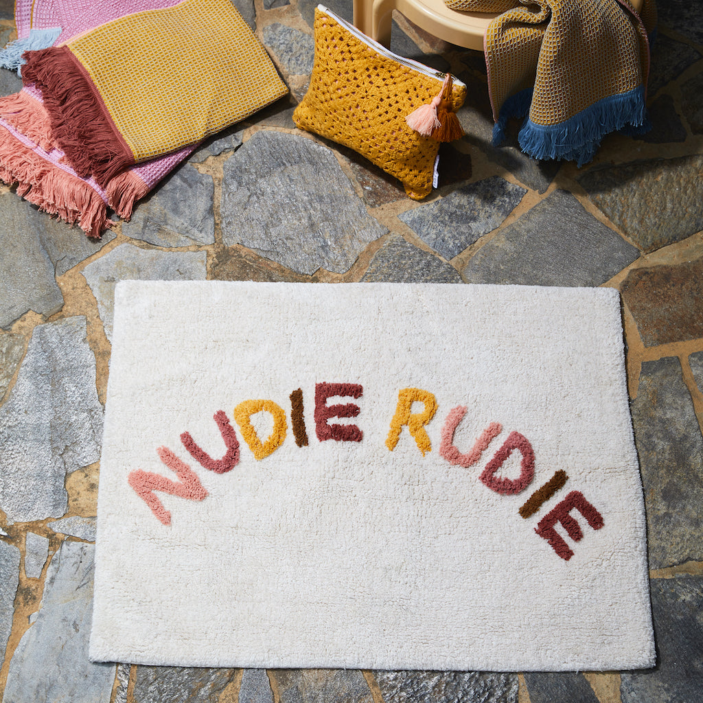 multi coloured nudie rudie cotton tufted bath mat