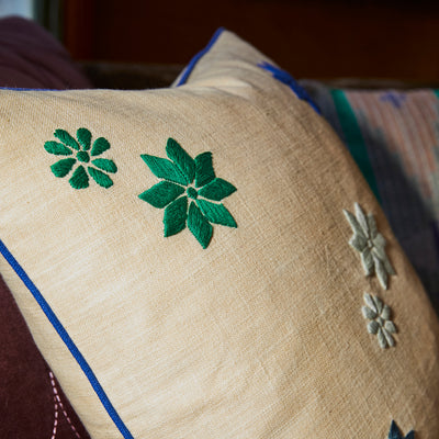 Sage x Clare Celeste Collection Valdine Embroidered Cushion Macadamia