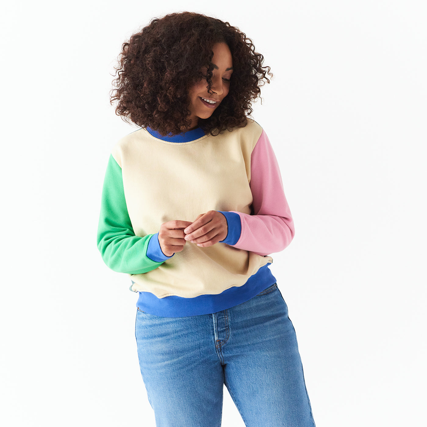 Sage x Clare Celeste Collection Zana cotton sweater Macadamia