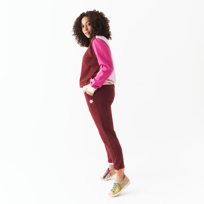 Sage x Clare Celeste Collection Zana cotton sweater Rosewood