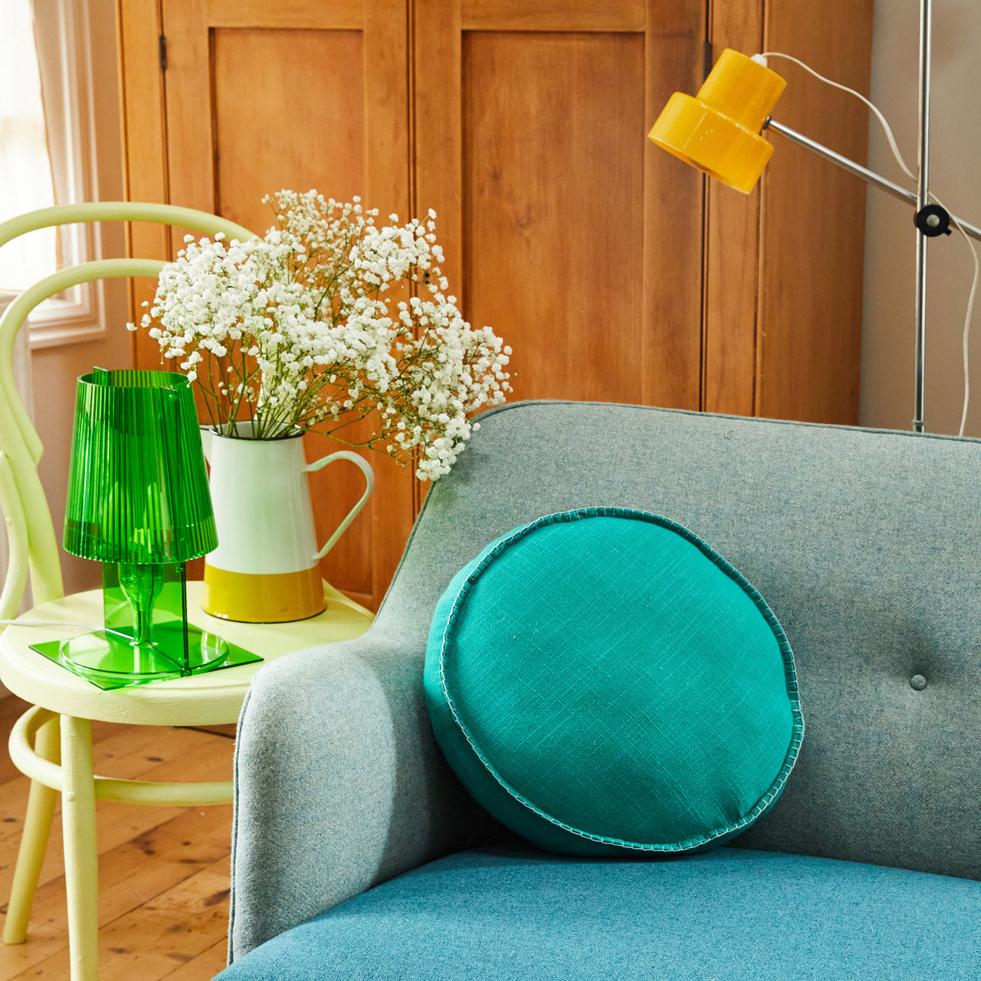 Rylie Round Cushion - Teal Default Title
