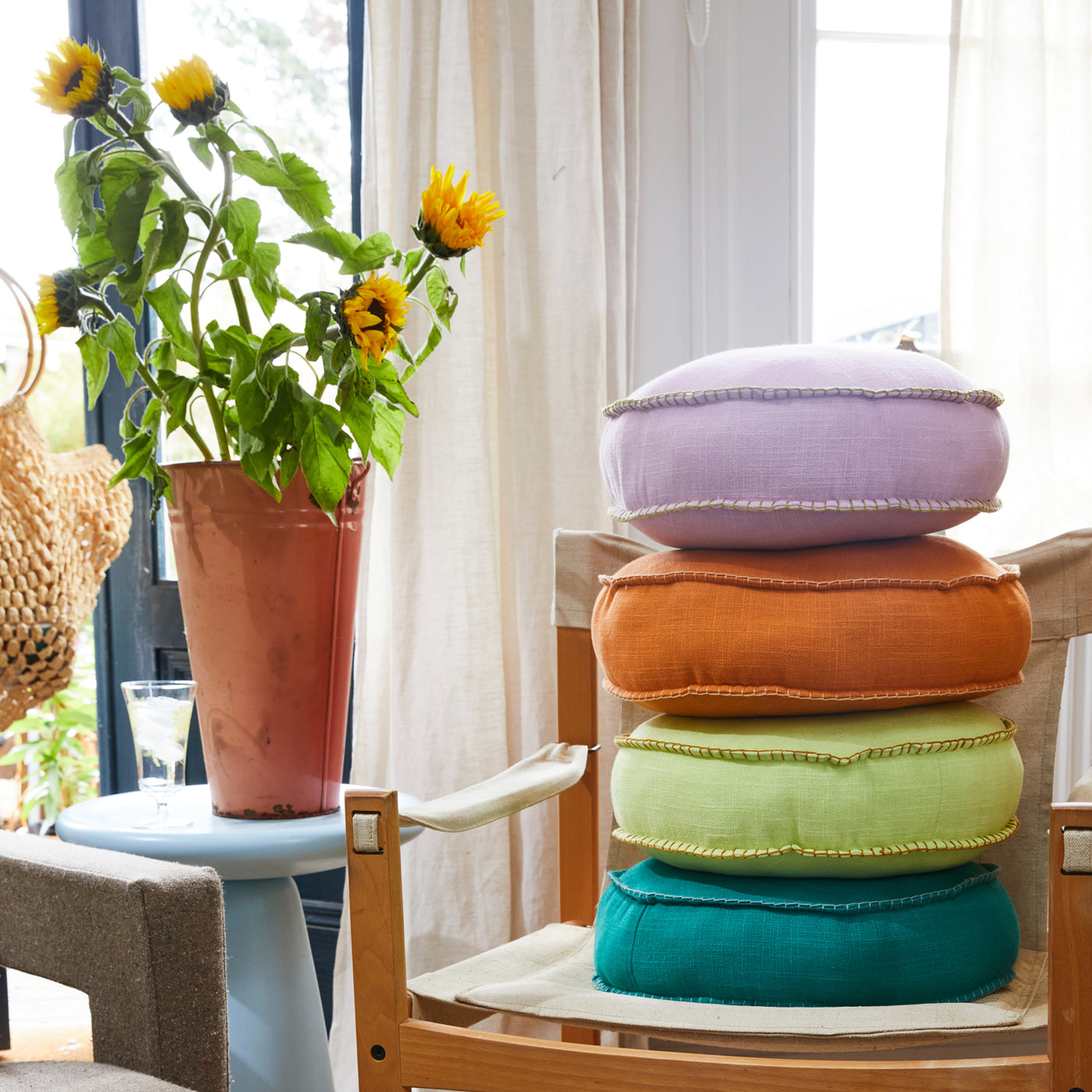 Rylie Round Cushion - Teal Default Title