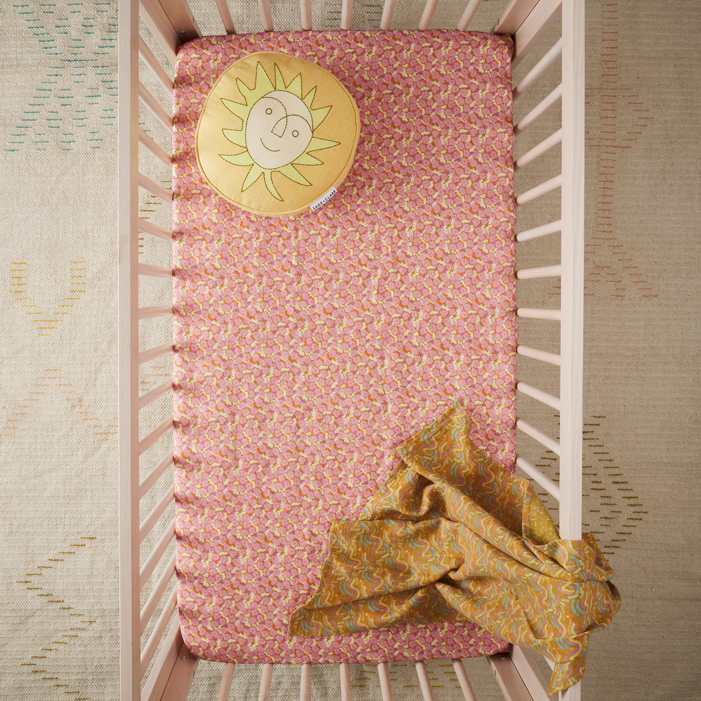 Filey Linen Fitted Sheet - Musk Cot