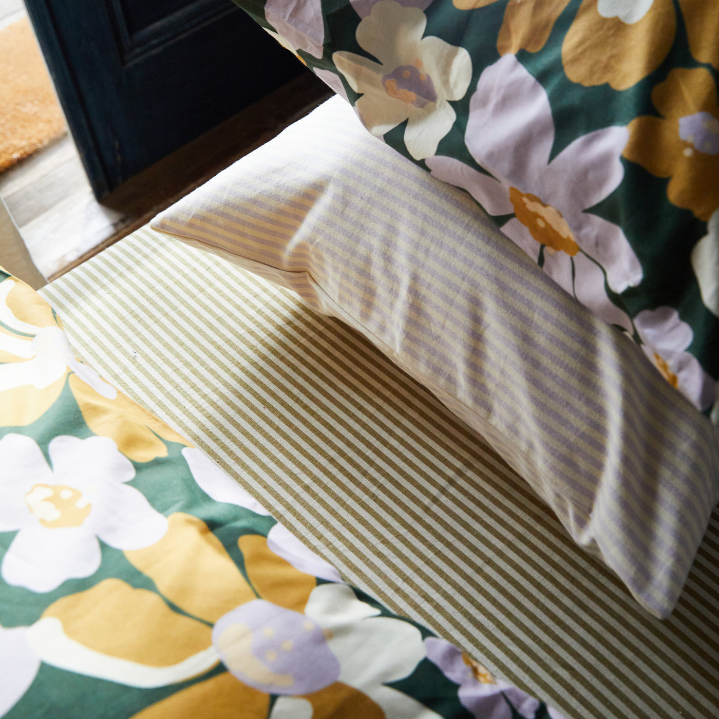 Torquay Cotton Fitted Sheet - Olive Cot