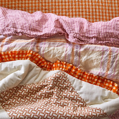 Patchway Linen Quilt Cover - Vanilla Single