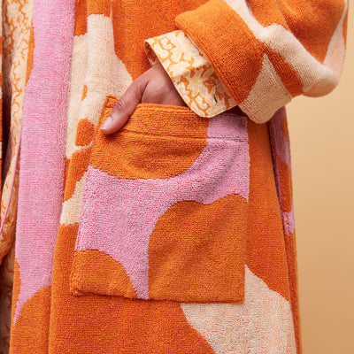 Colyton Towelling Robe - Persimmon XS / S
