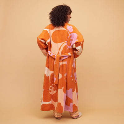 Colyton Towelling Robe - Persimmon XS / S