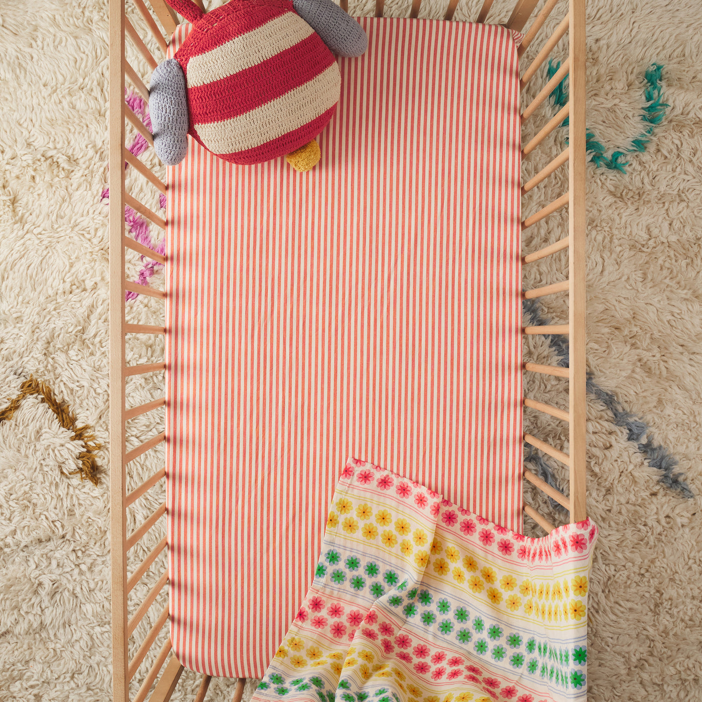 Luigi Cotton Fitted Sheet - Cherry Cot