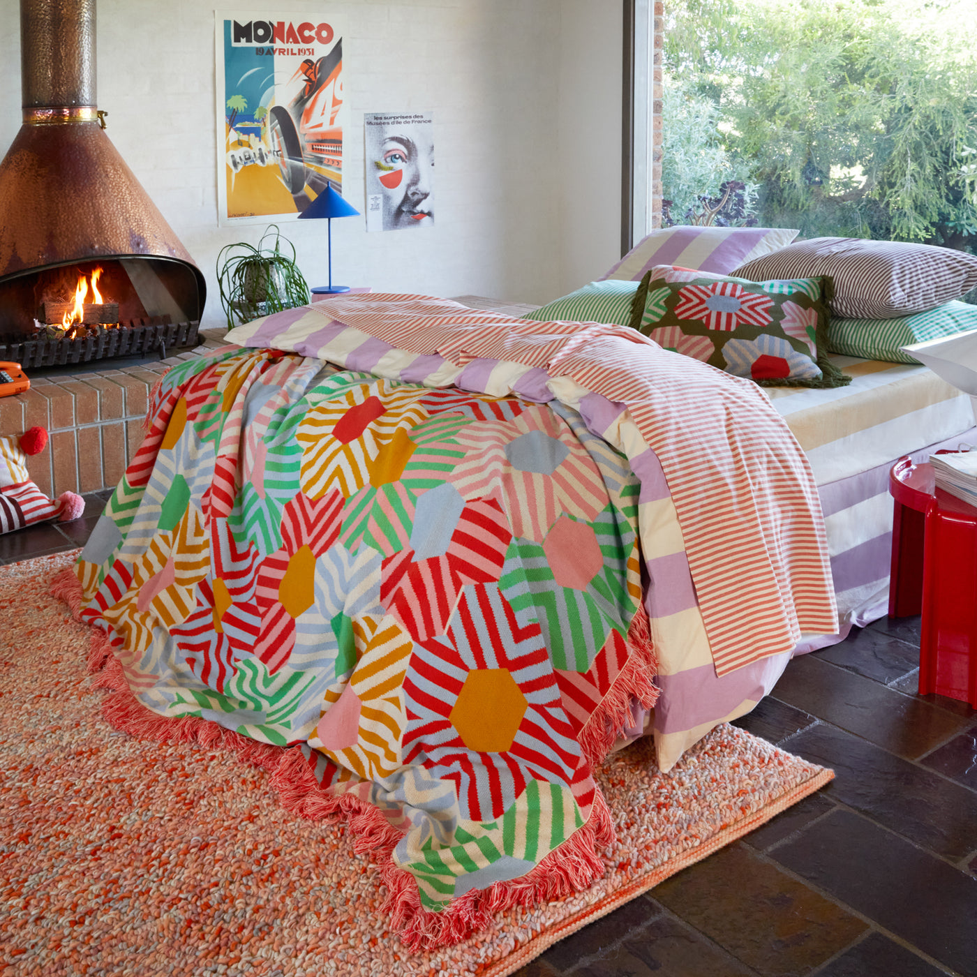 Luigi Cotton Flat Sheet - Cherry Single