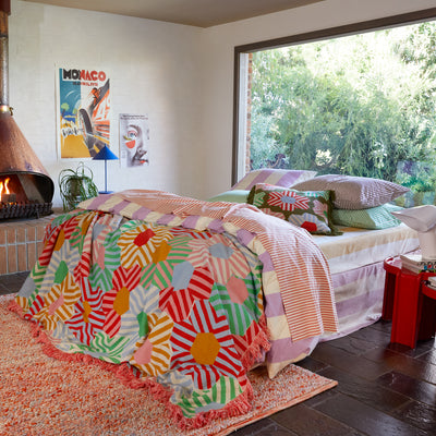 Luigi Cotton Flat Sheet - Cherry Single