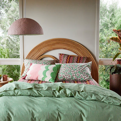 Luigi Cotton Flat Sheet - Pea Single